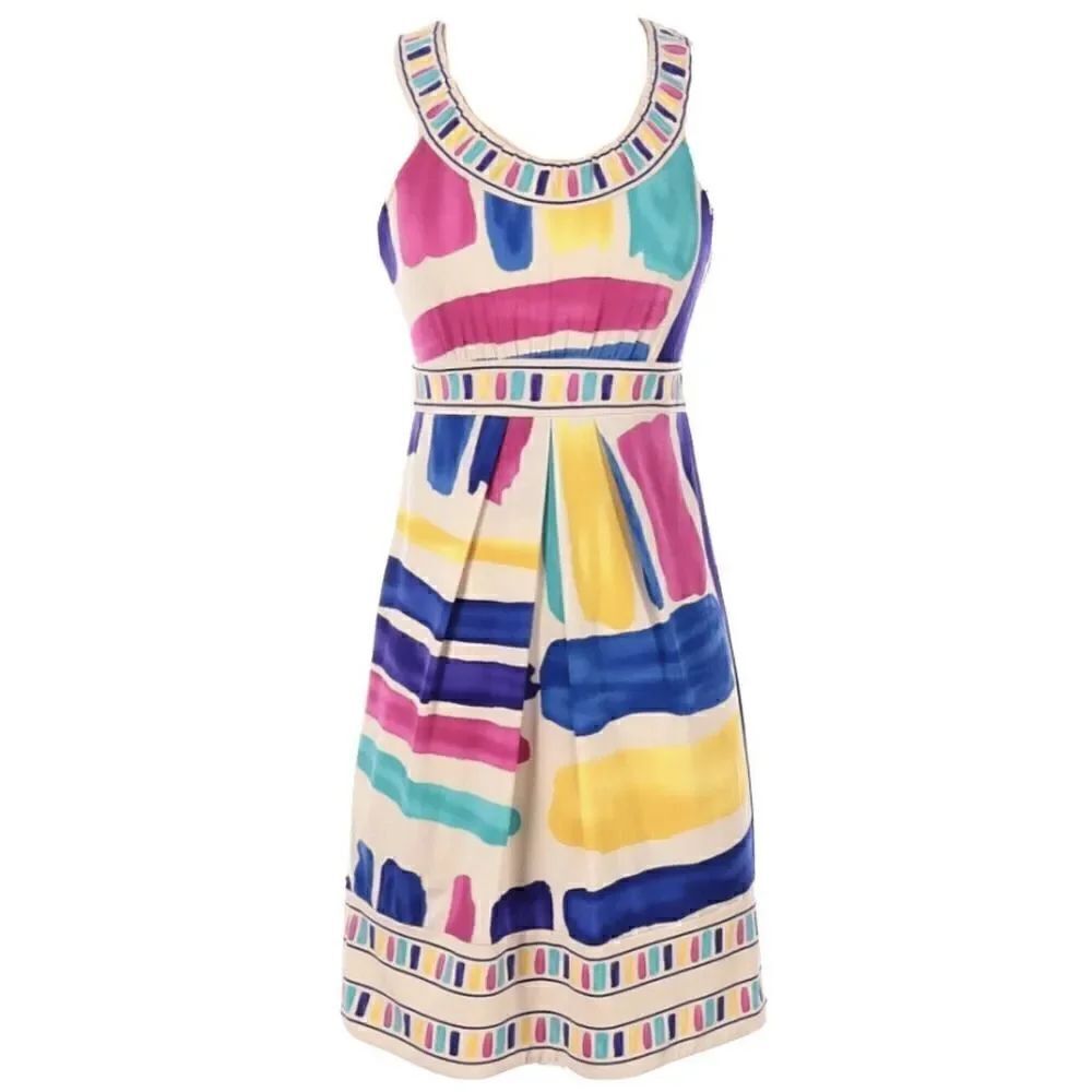 BCBGMaxazria Colorful Art Geometric Dress Size XS